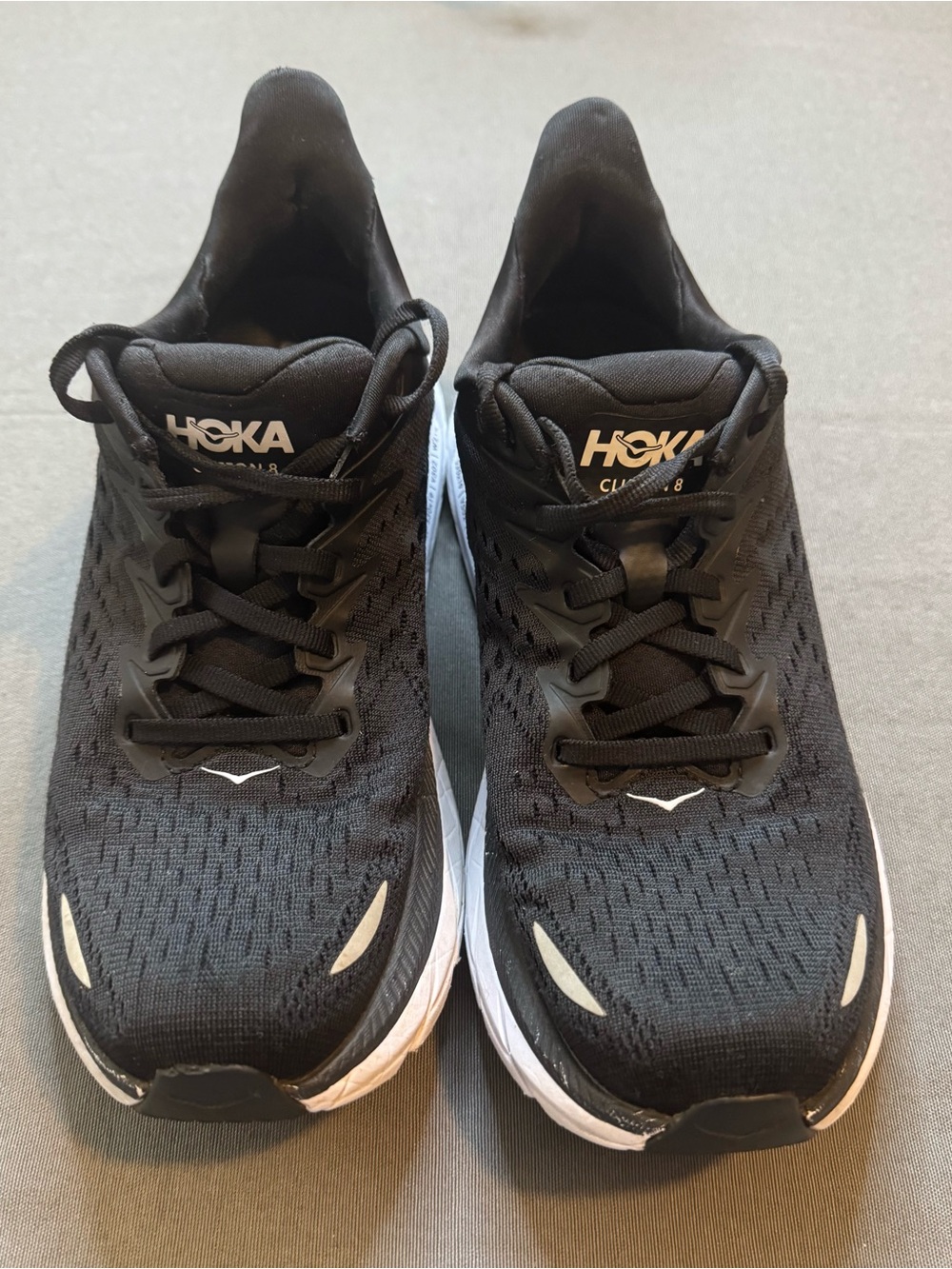 HOKA Clifton 8 Women's Running Shoes | Black | Cushioned Athletic Sneakers | 8